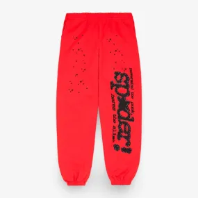 Sp5der 'P*NK V2' Sweatpants Red SS24