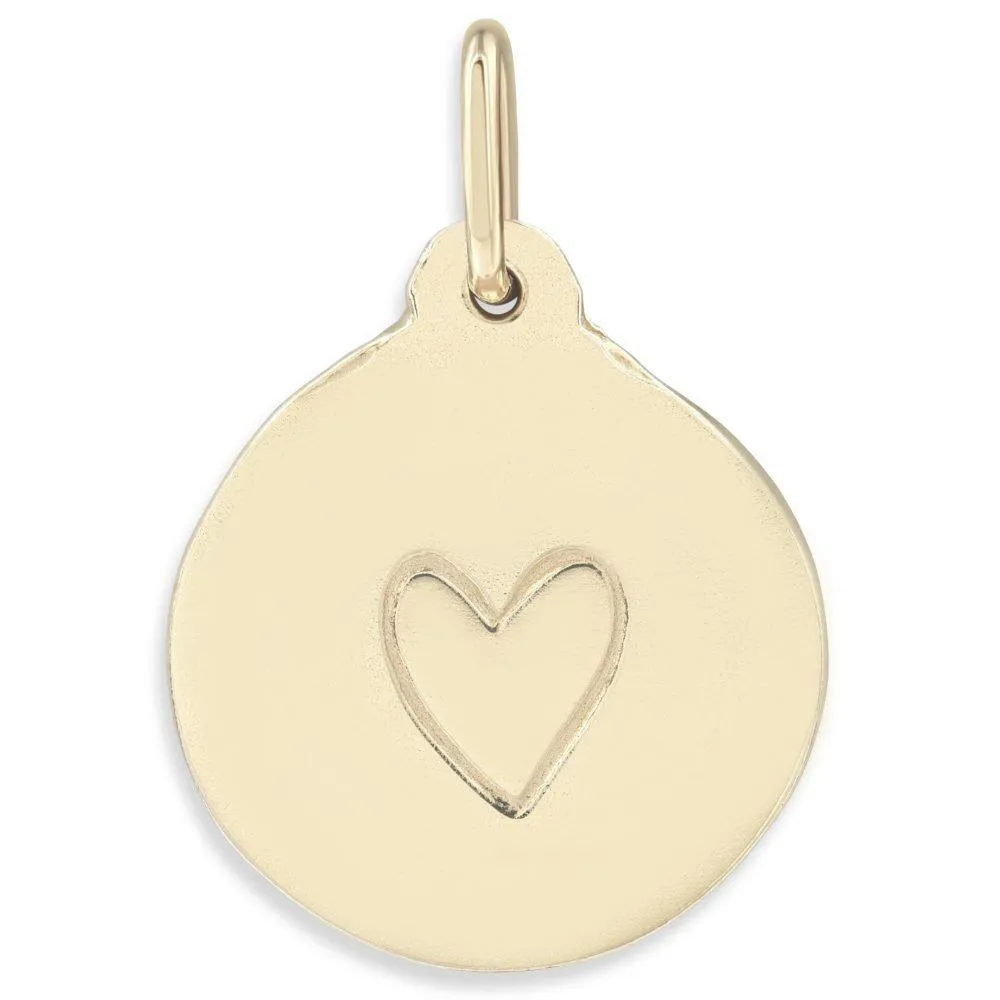 Stamped Heart Charm