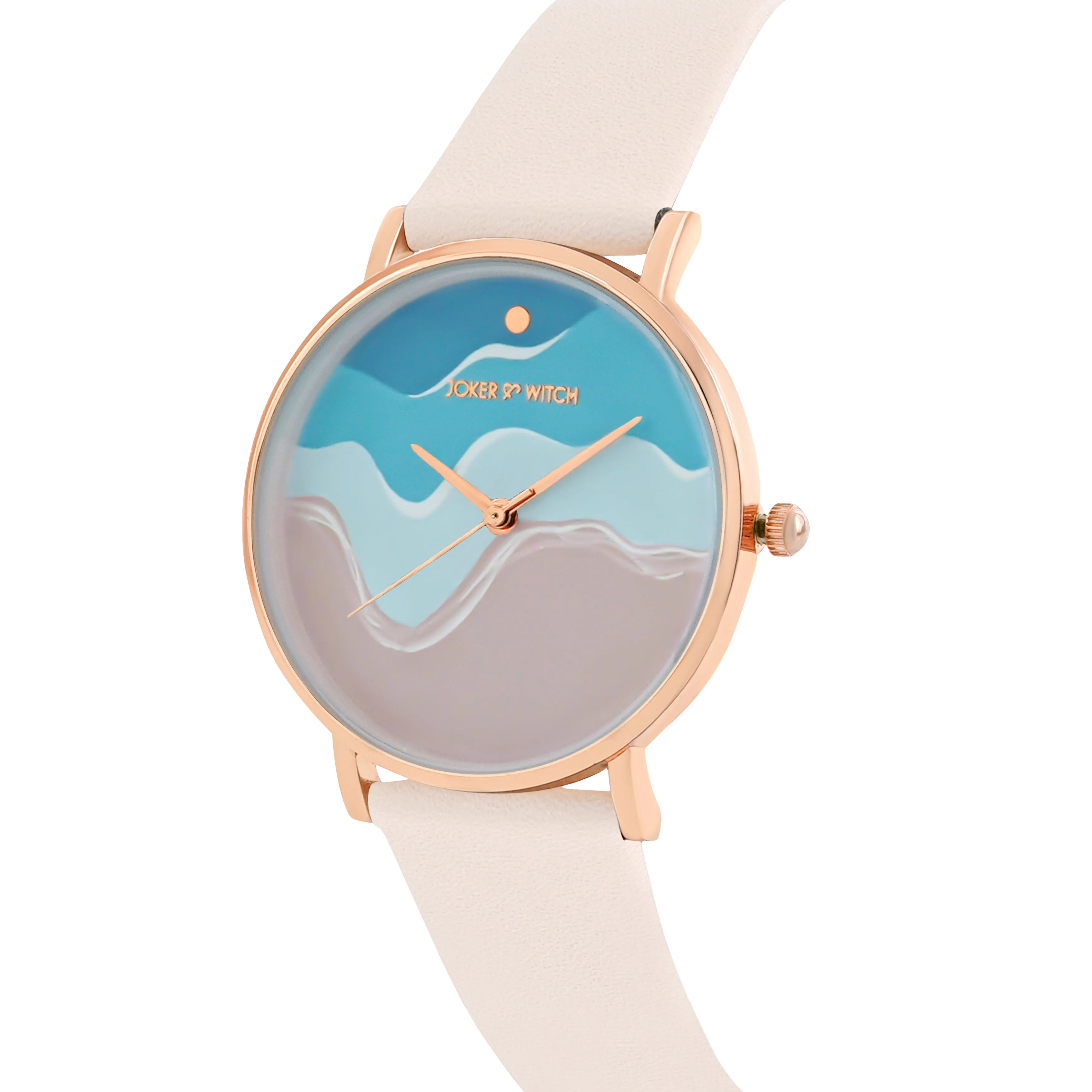 Summer Wave Beige PU Strap Watch