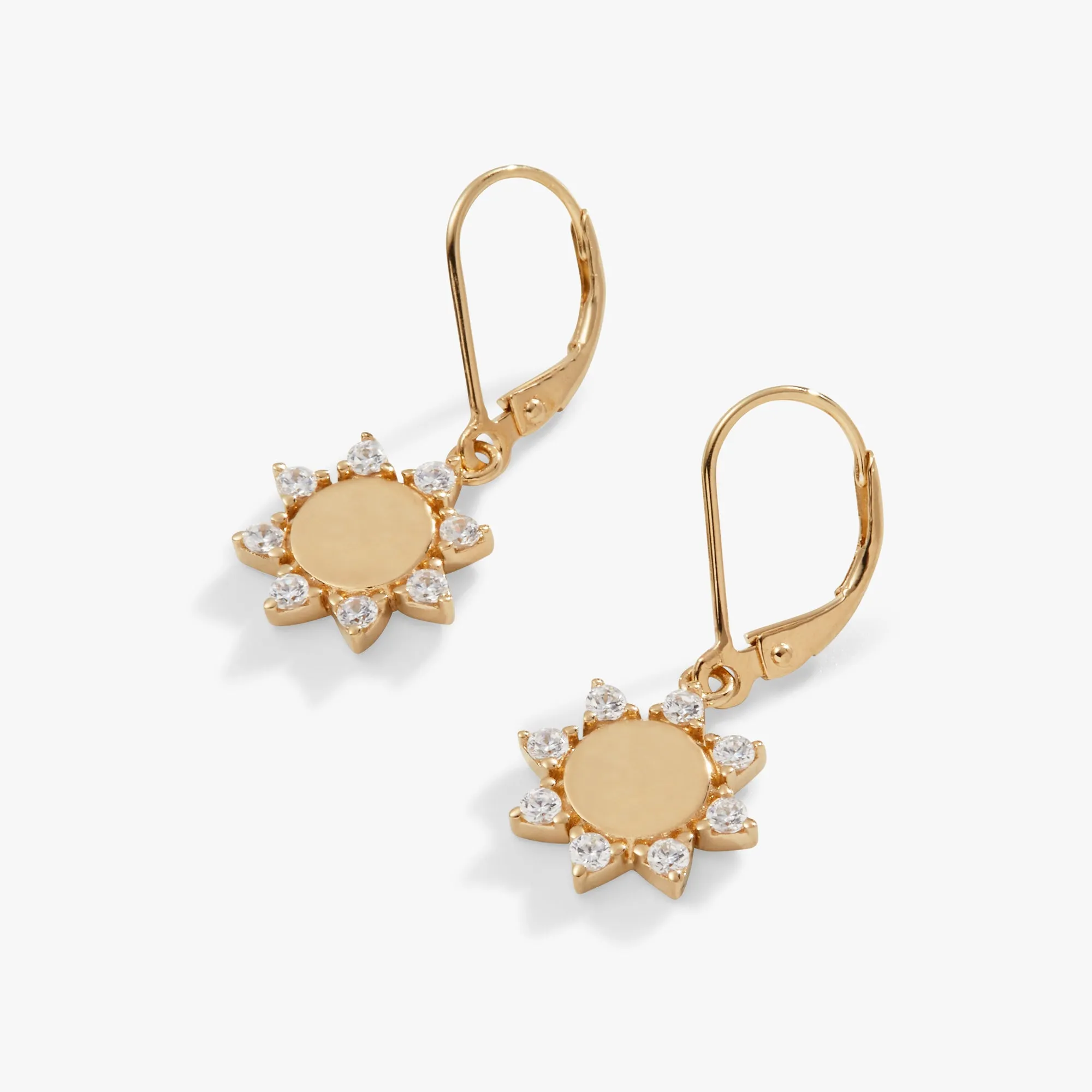 Sun Lever Back Earrings