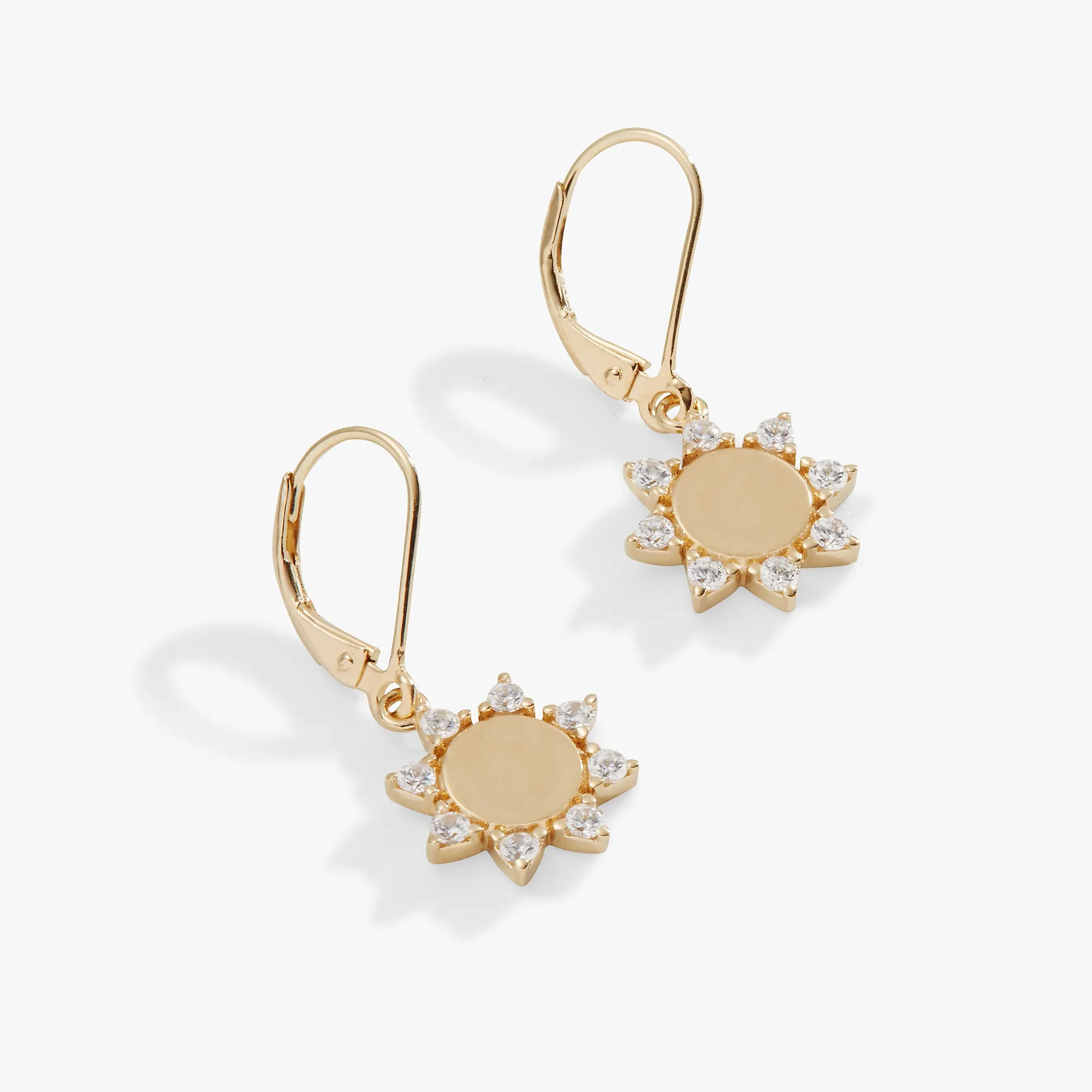 Sun Lever Back Earrings