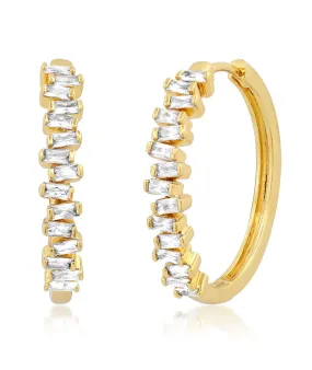 TAI Gold Baguette CZ Hoop