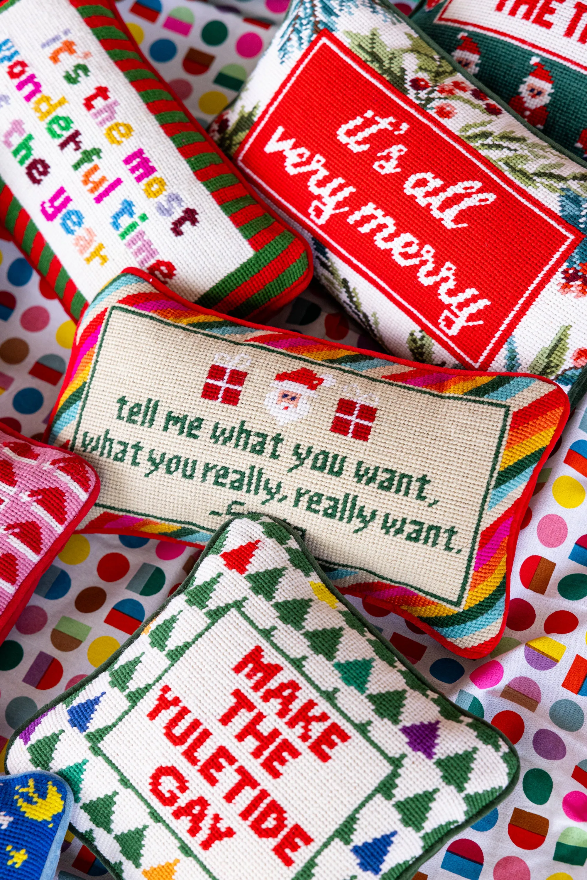 Tell Me What You Want Needlepoint Pillow