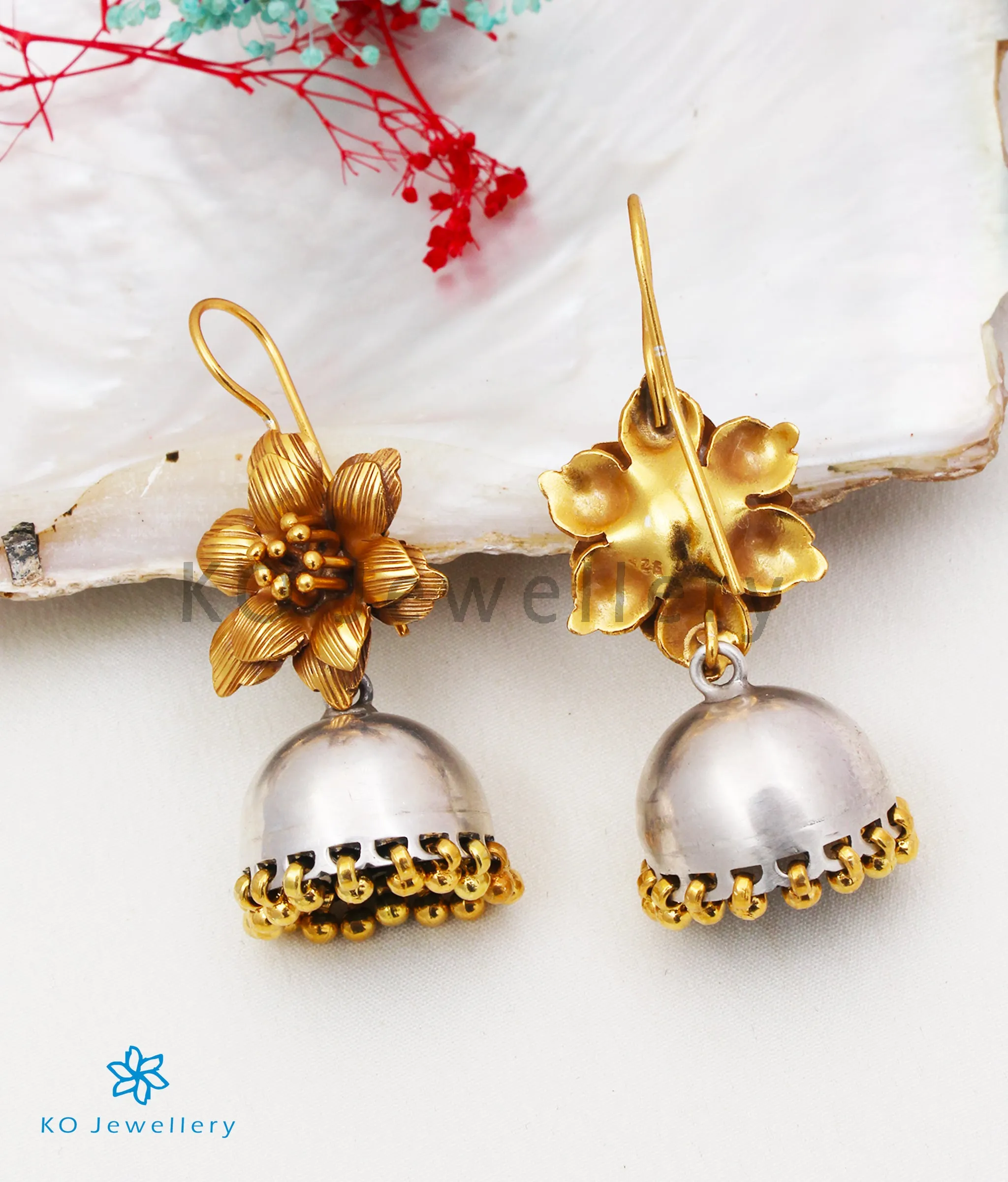 The Mohin Silver Jhumka (Two-tone/Hook)