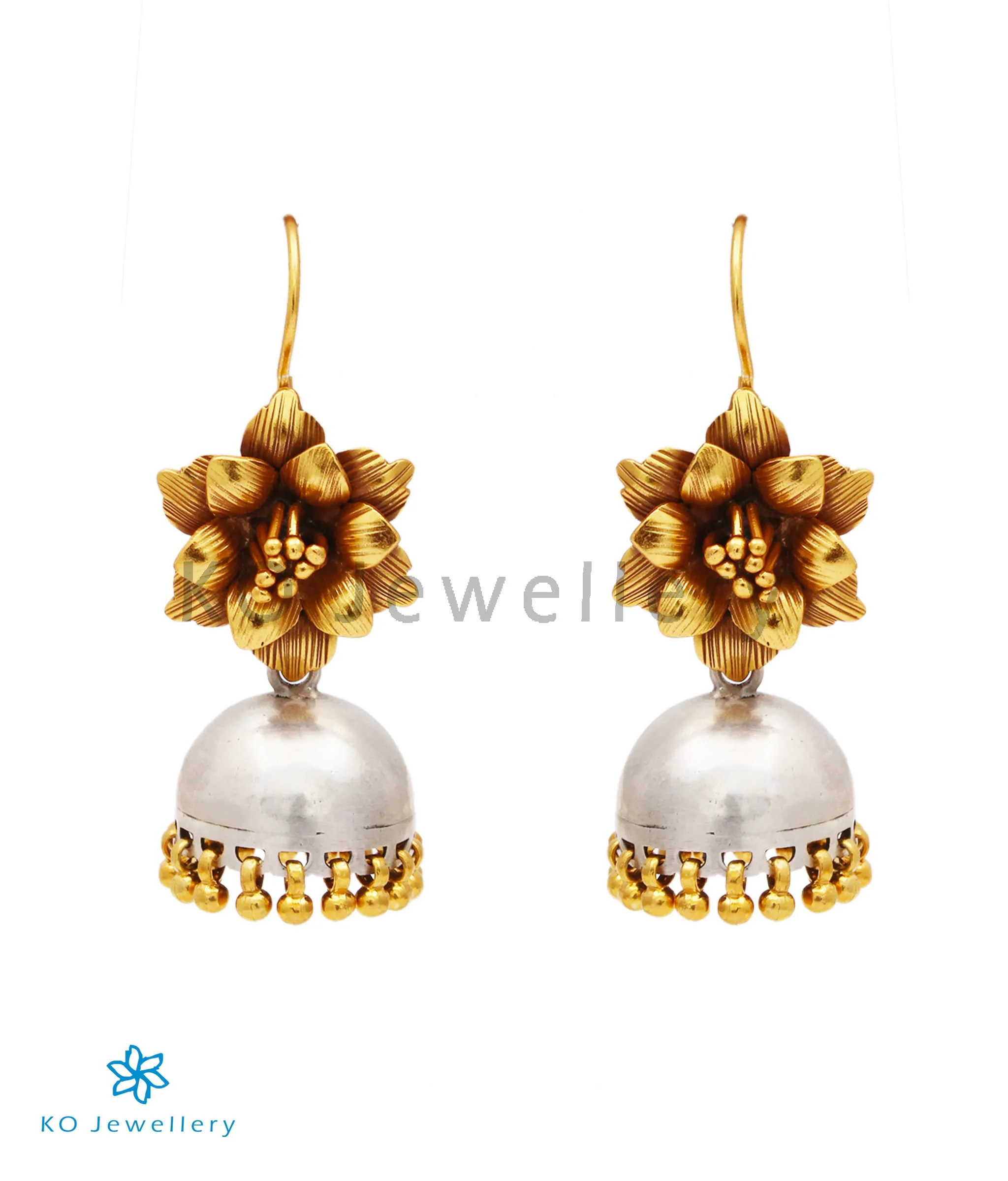 The Mohin Silver Jhumka (Two-tone/Hook)