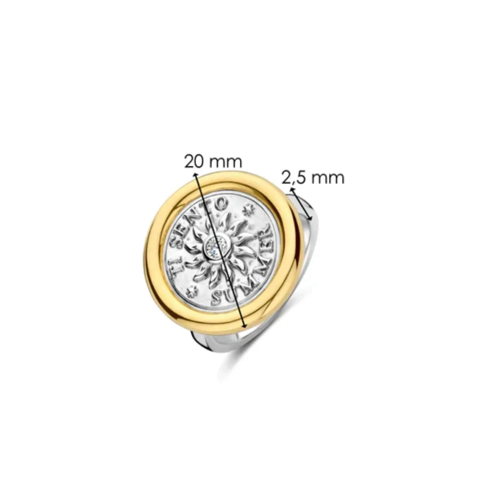 Ti Sento Two-Tone Sun Symbol Ring