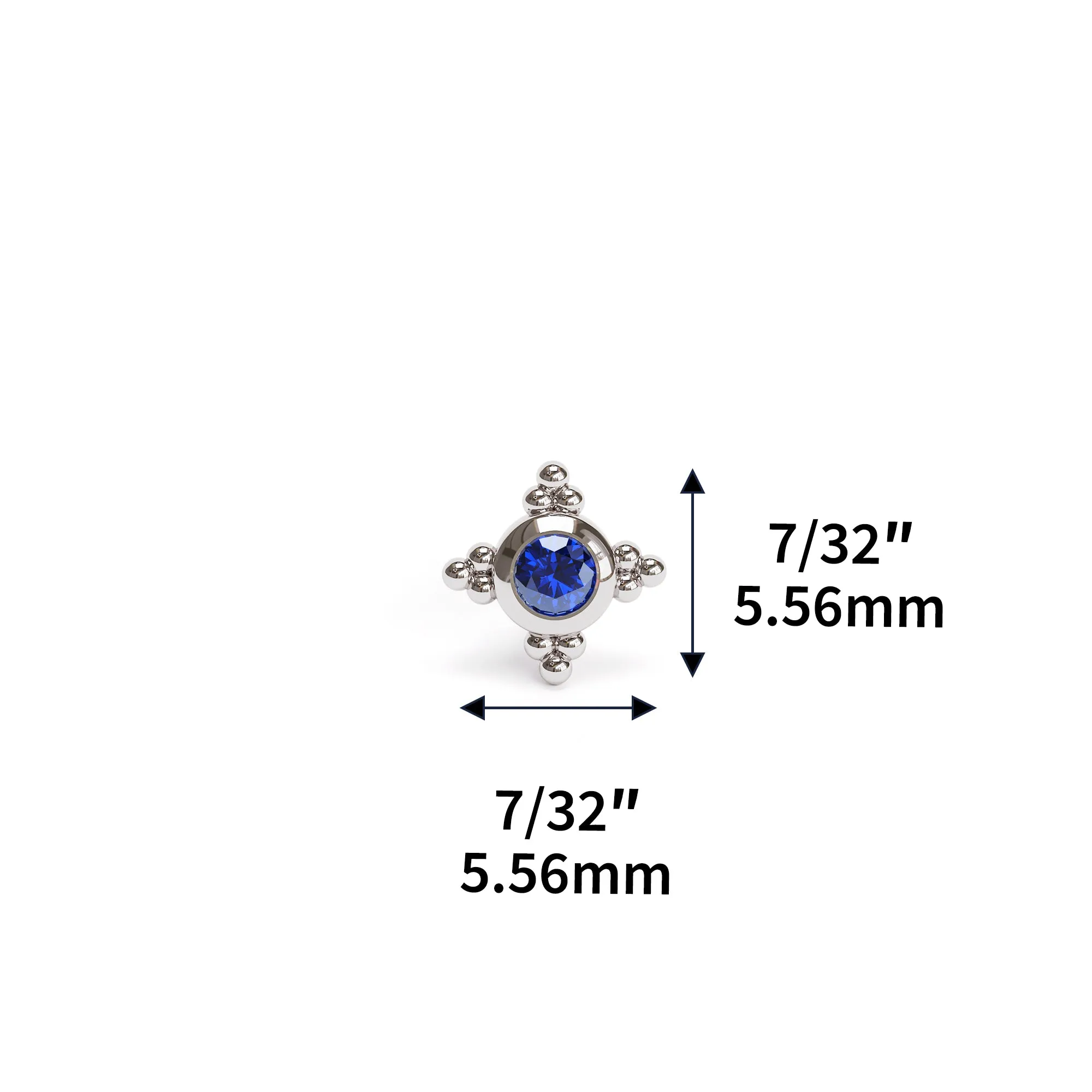 Tiny 14K Gold Sapphire Beaded Stud