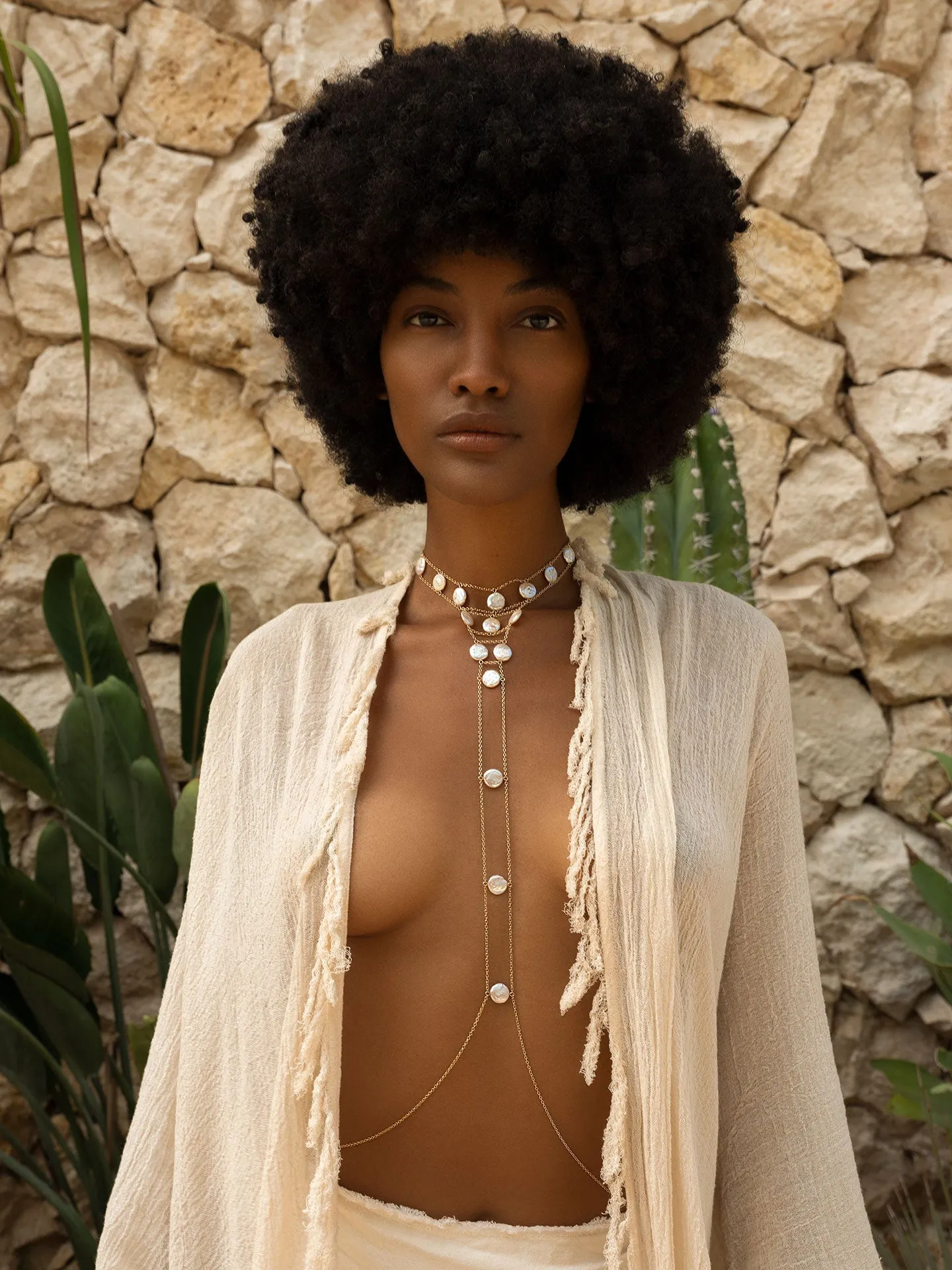 Tree of Life Choker Pearl Body Chain