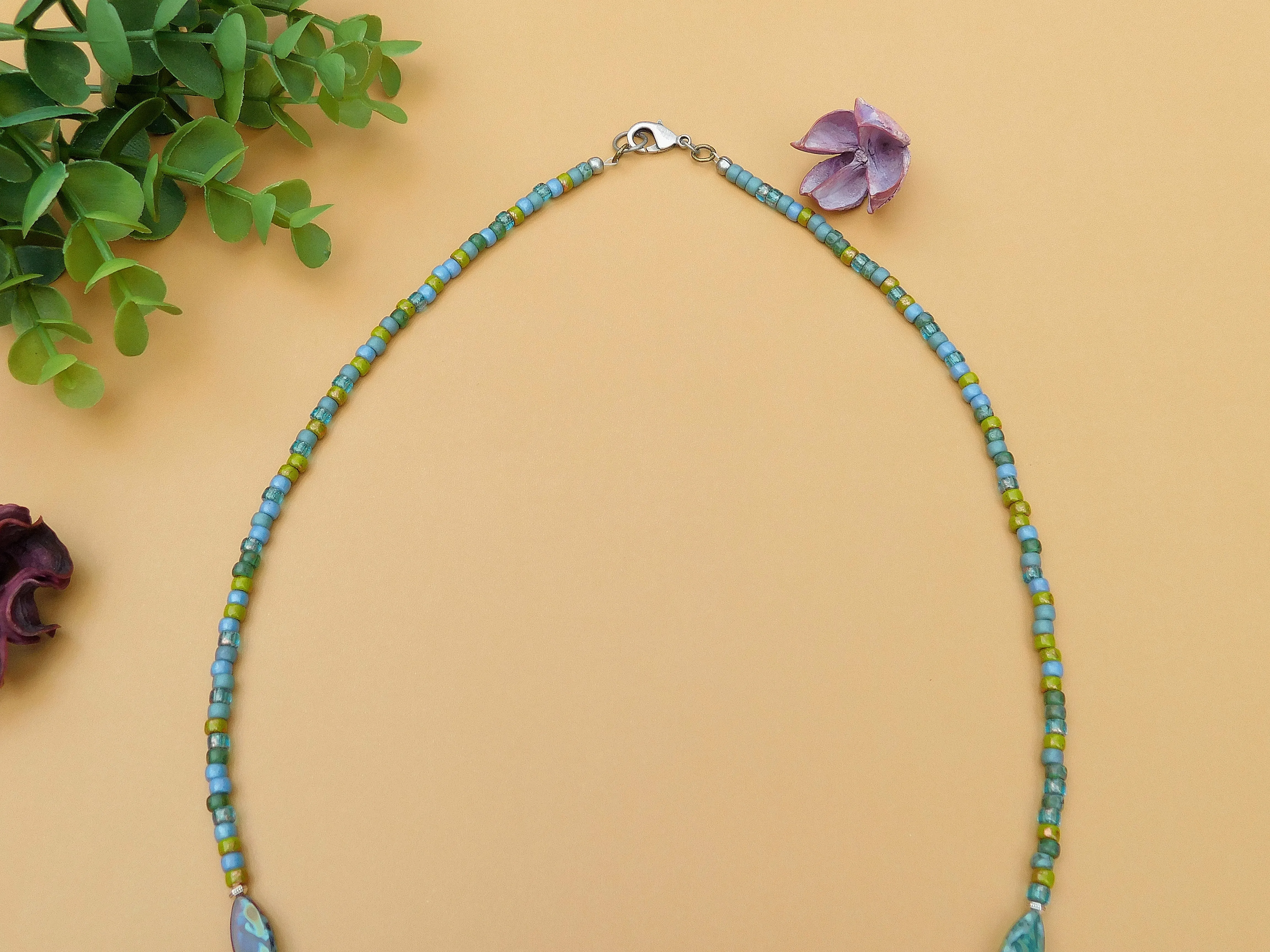 Tropical Beach Inspired Czech Boho Necklace