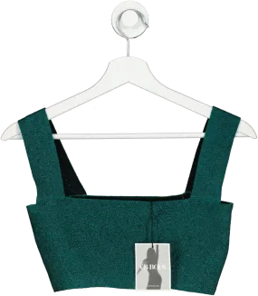 Victoria Beckham Green Body Strap Lurex Bandeau Top UK 8