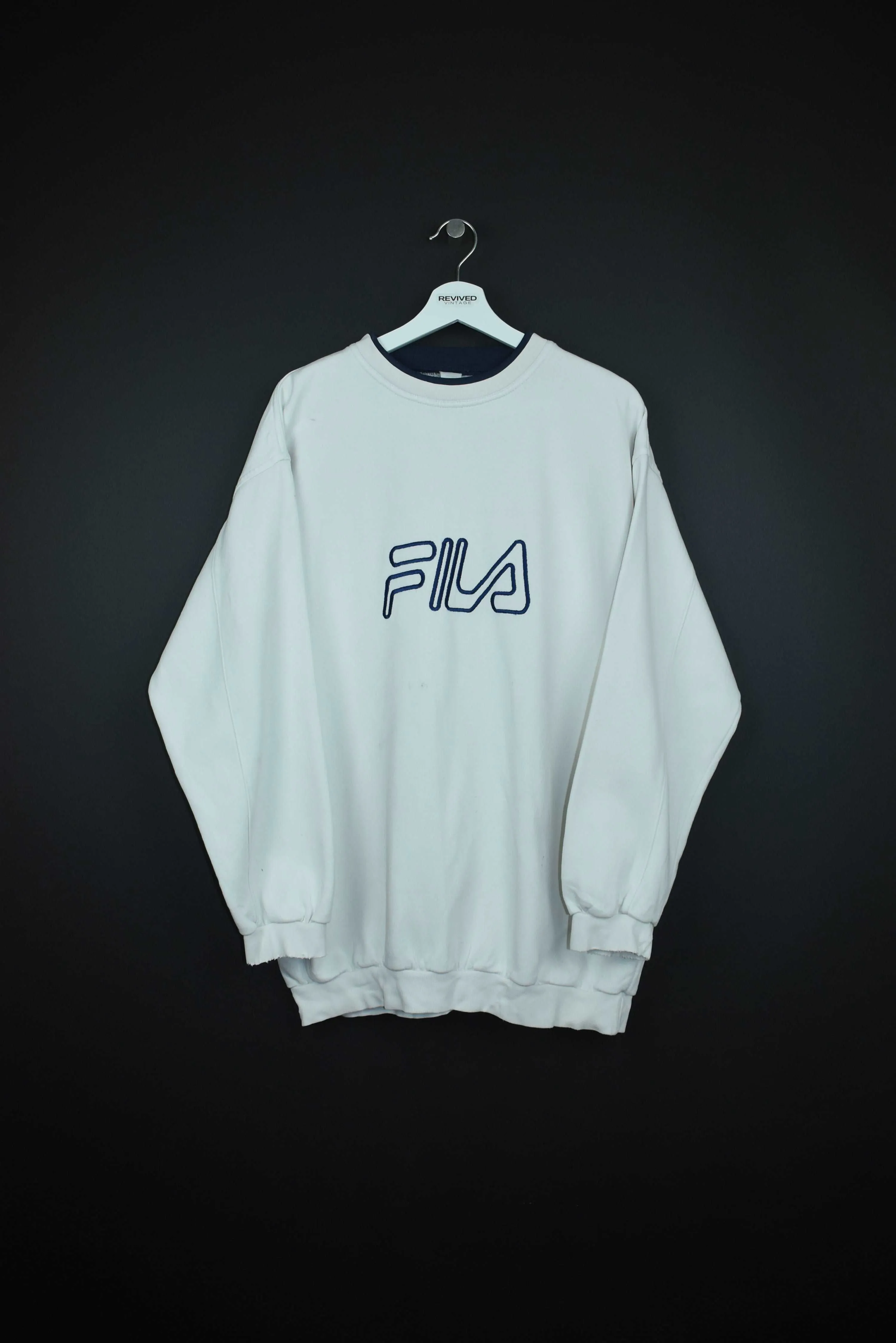 Vintage Fila Embroidered Double Neck Sweatshirt XXL