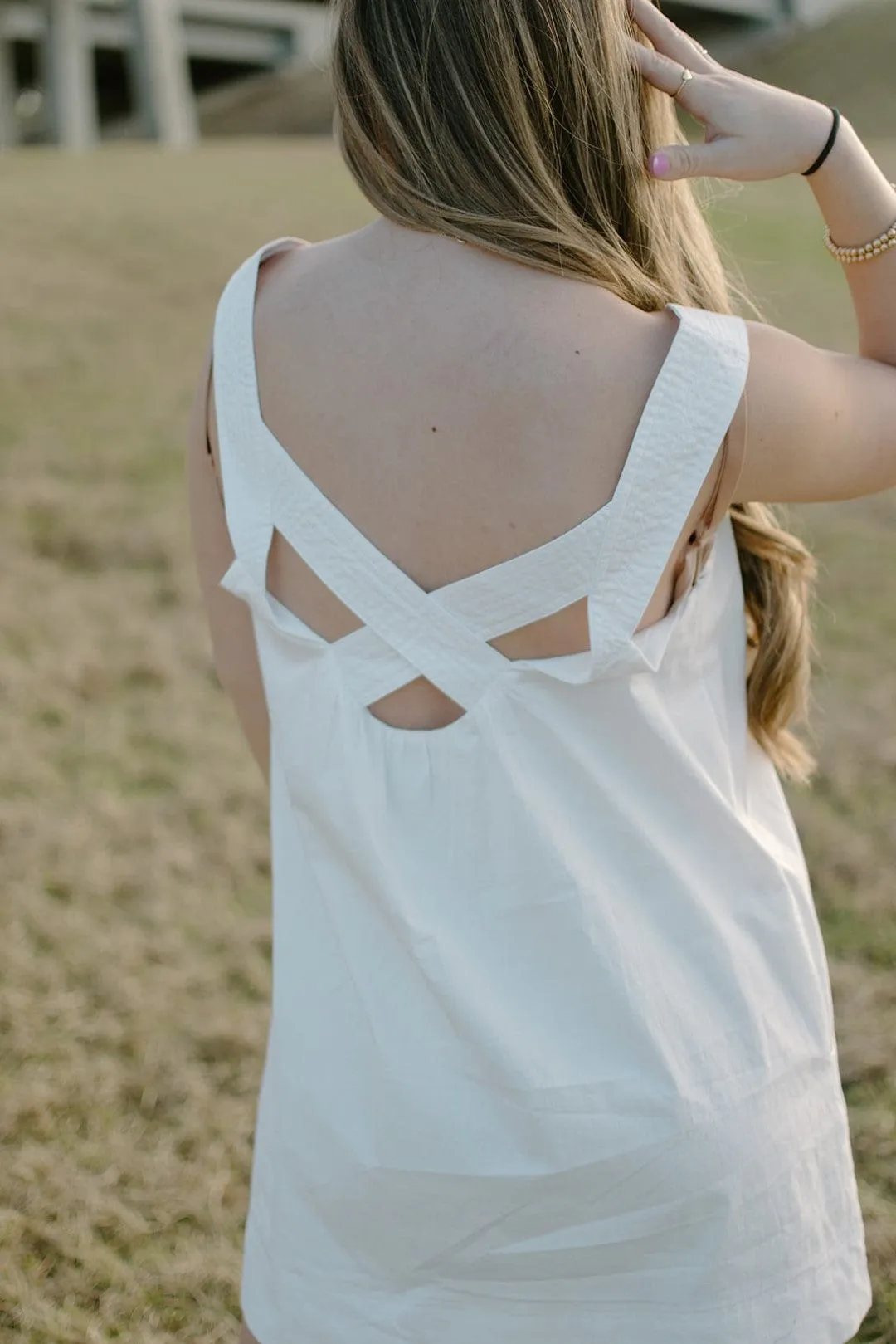 White Criss Cross Mini Dress