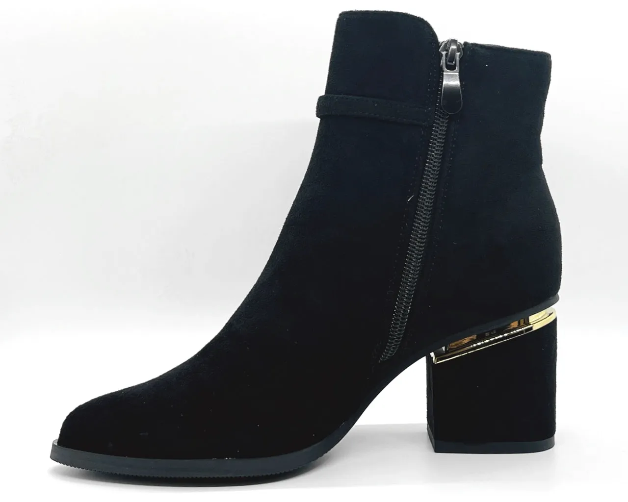 Women's Faux Suede Block Heel Ankle Boots