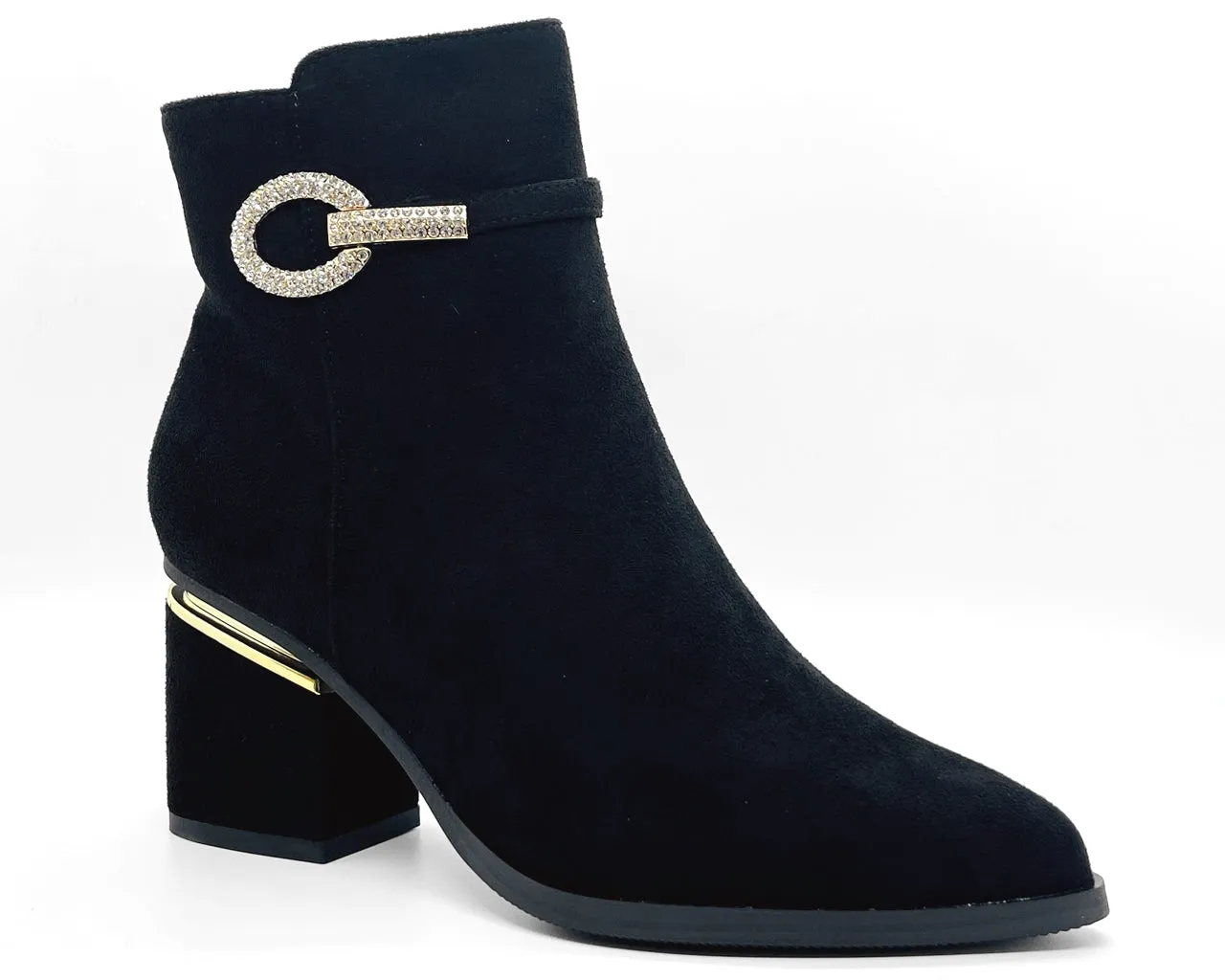 Women's Faux Suede Block Heel Ankle Boots