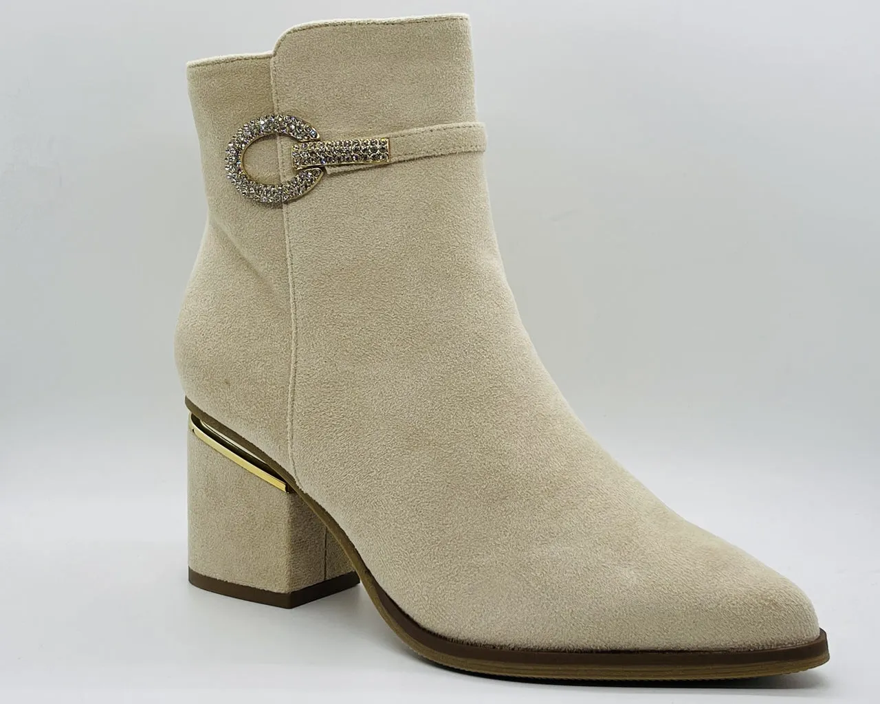 Women's Faux Suede Block Heel Ankle Boots